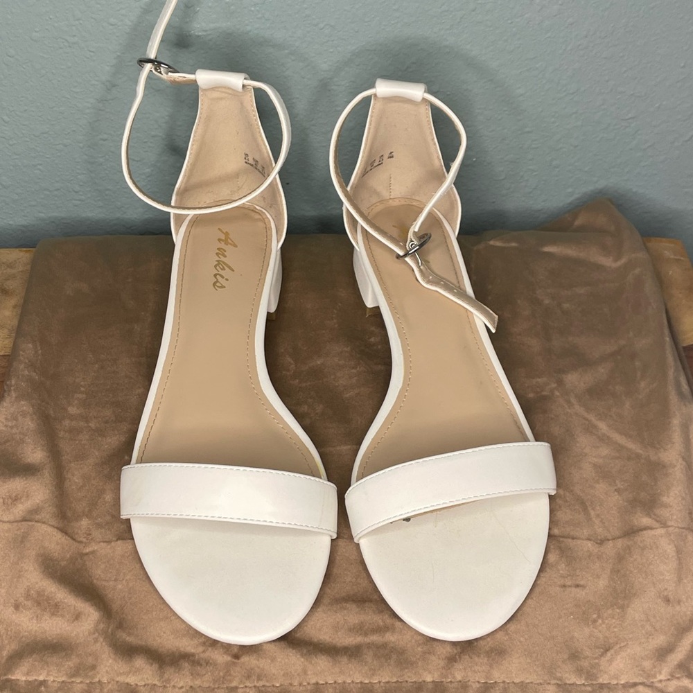 Chic White Ankle Strap Sandals